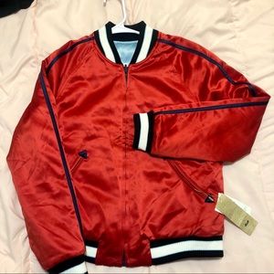 Double sided wear Pilot jacket  red and light blue